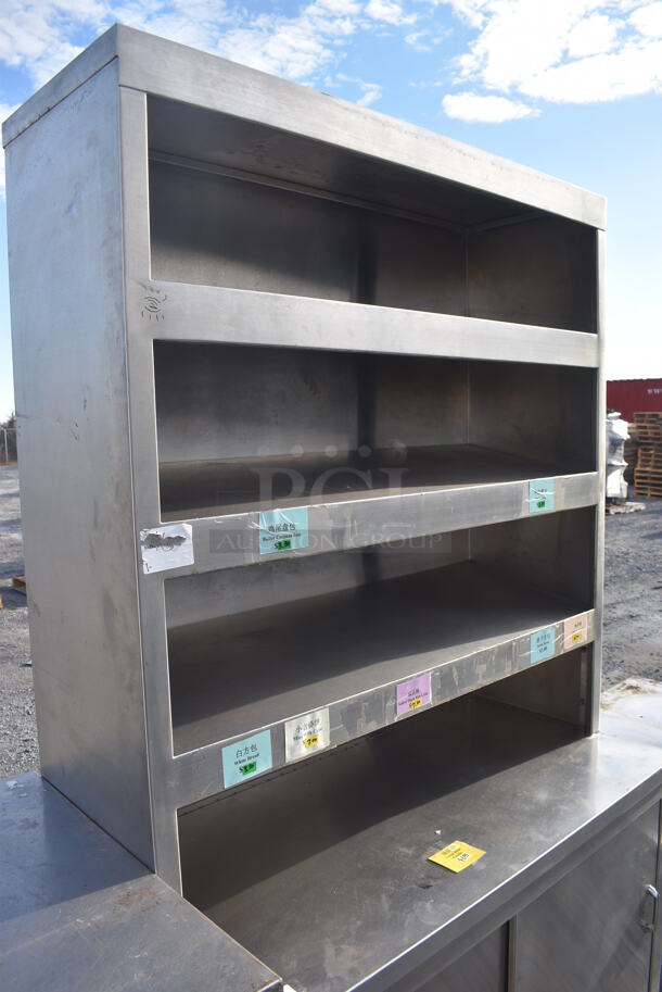 Stainless Steel Commercial Table w. 3 Over Shelves and 2 Doors. 48x25x80 - Image 4 of 5