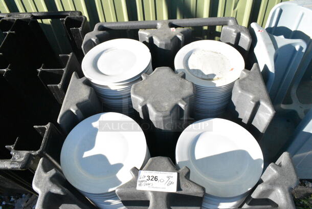 Poly Dish Caddy on Commercial Casters w/ Approximately 180 Plates.  - Image 4 of 4