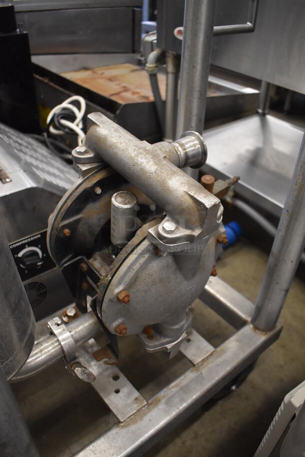 Metal Commercial Floor Style Portable Fryer Oil Filtration Pump System on Commercial Casters. 14x31x42 - Image 4 of 5