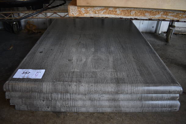 4 Gray Wood Pattern Tabletops. 24x32x1.5. 4 Times Your Bid!