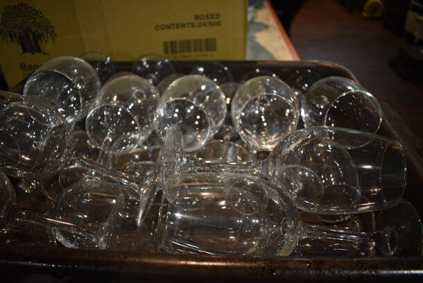 ALL ONE MONEY! Wine Glasses in Brown Poly Bus Bin. 3x3x8. (bar) - Image 3 of 4