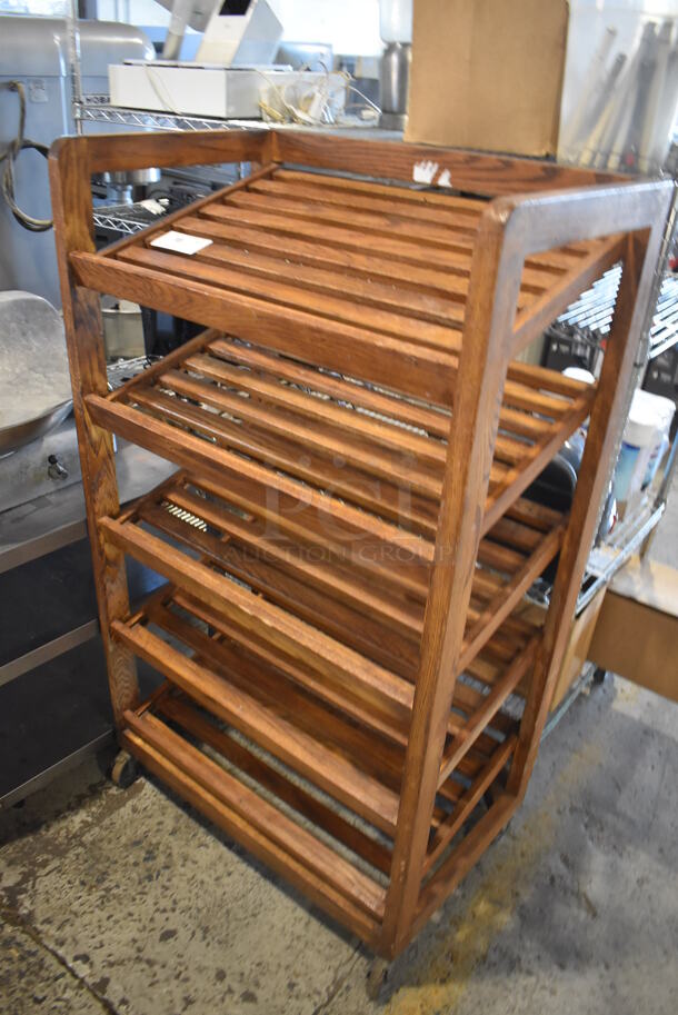 Wooden 5 Tier Shelving Unit on Commercial Casters. 31x20x54 - Image 3 of 6