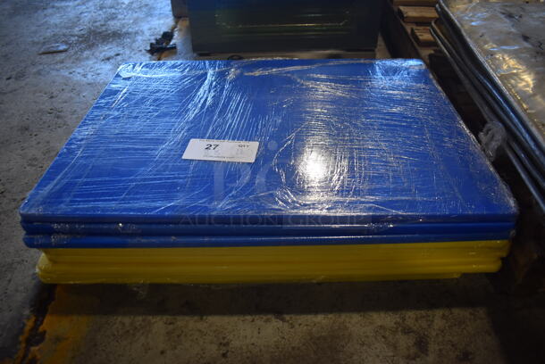 11 Cutting Boards; 3 Blue and 8 Yellow. 24x18x0.5. 11 Times Your Bid!