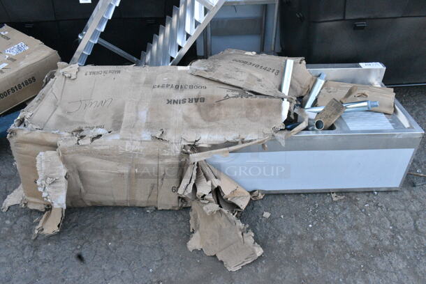 BRAND NEW SCRATCH AND DENT! Regency 600B31014213 3 Bowl Underbar Sink with Two Drainboards - 60" x 18 3/4". May Be Missing Pieces. - Image 2 of 3