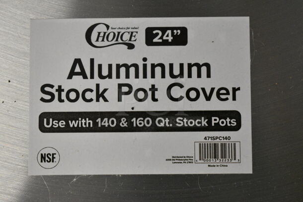 BRAND NEW SCRATCH AND DENT! Choice 471SP160QTHD 160 Qt. Heavy Weight Aluminum Stock Pot w/ Choice 471SPC140 - Image 5 of 6
