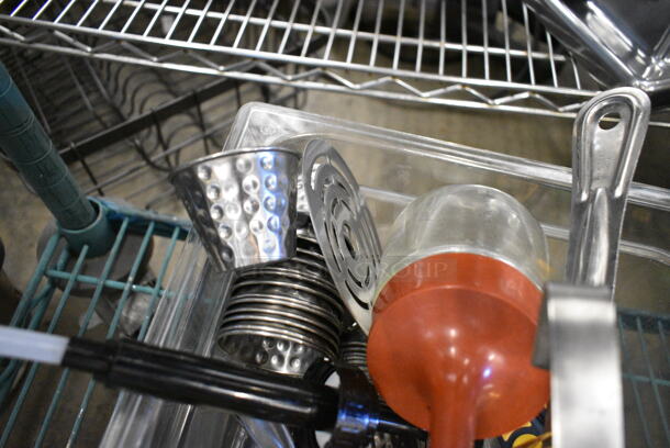 ALL ONE MONEY! Lot of Various Items Including Utensils in Clear Bin.  - Image 9 of 9