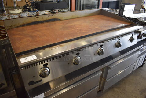Star Ultra Max Stainless Steel Commercial Countertop Natural Gas Powered Flat Top Griddle. 60x31x17