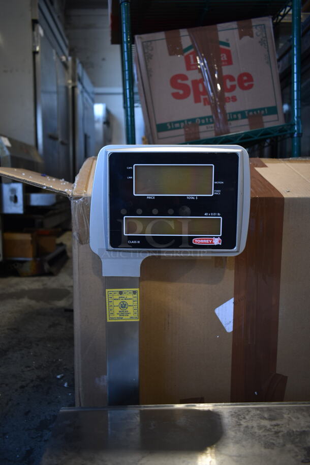 LIKE NEW! Torrey W-Label40L Metal Commercial Countertop 40 Pound Capacity Food Portioning Scale. Cannot Test Due To Missing Power Cord - Image 5 of 7