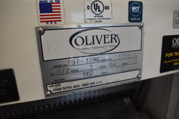 Oliver 797-32NC Metal Commercial Floor Style Bread Loaf Slicer on Commercial Casters. 115 Volts, 1 Phase. 43x22x57. Tested and Working! - Image 6 of 9