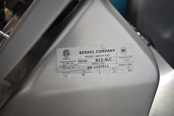 BRAND NEW SCRATCH AND DENT! 2024 Berkel B12-SLC Stainless Steel Commercial Countertop Meat Slicer w/ Blade Sharpener. 115 Volts, 1 Phase. Tested and Working! - Image 8 of 8