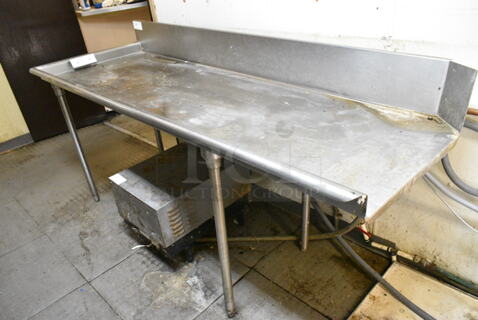 Stainless Steel Commercial Left Side Dishwasher Table. Does Not Include Booster Heater. BUYER MUST REMOVE: Bring Tools and Manpower Needed To Remove This Item.  (kitchen)