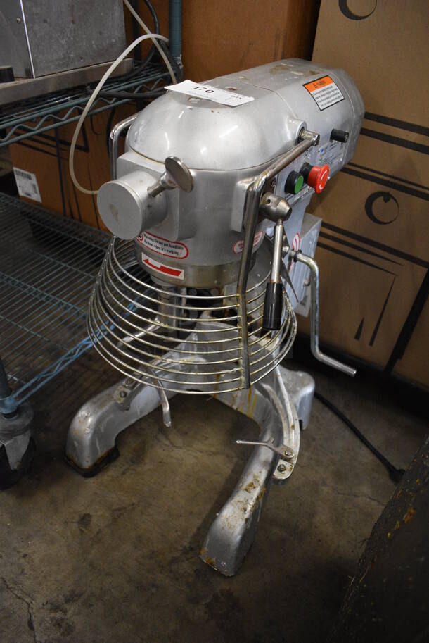 Eurodib Model M20A Metal Commercial Countertop 20 Quart Planetary Dough Mixer w/ Bowl Guard and Dough Hook Attachment. 120 Volts, 1 Phase. 17x22x31. Tested and Does Not Power On