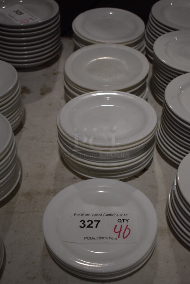 40 White Ceramic Plates. 6x6x1. 40 Times Your Bid!