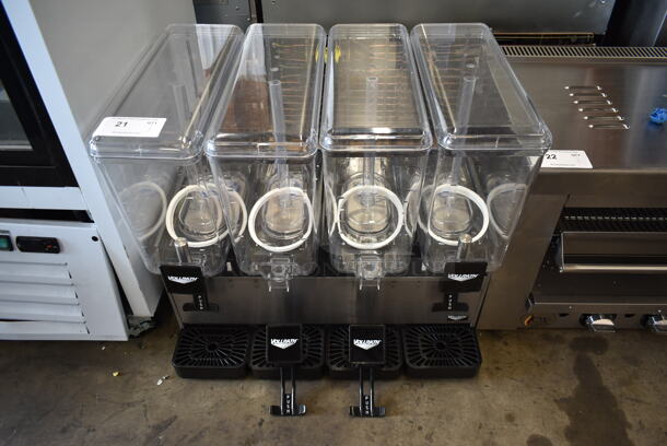 BRAND NEW SCRATCH AND DENT! 2022 Vollrath Maestrale Extra 20.4 ULPBL Stainless Steel Commercial Countertop 4 Hopper Refrigerated Beverage Machine. 115 Volts, 1 Phase. Tested and Working! - Image 1 of 5