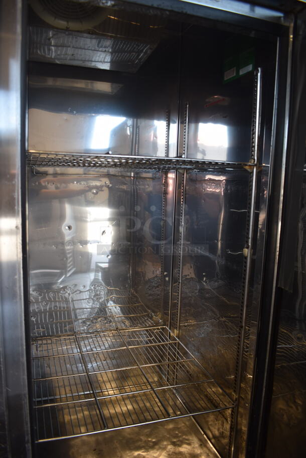 Turbo Air TSR-49SD Stainless Steel Commercial 2 Door Reach In Cooler w/ Metal Racks on Commercial Casters. 115 Volts, 1 Phase. Tested and Working! - Image 6 of 8