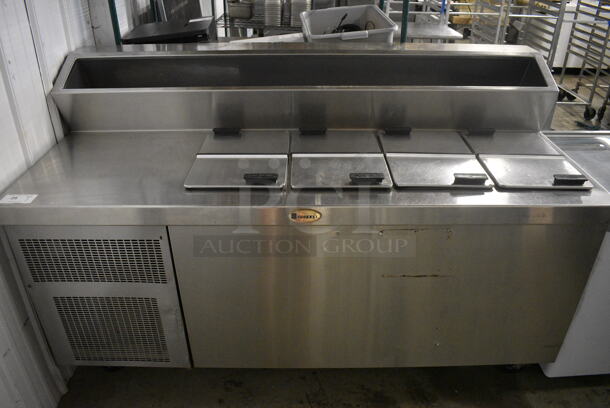 Randell Stainless Steel Commercial Dipping Cabinet w/ 4 Center Hinge Lids on Commercial Casters. 72x33x46.5. Tested and Working! - Image 1 of 6