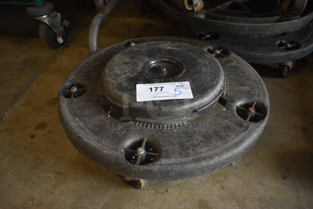 5 Black Poly Trash Can Dolly on Commercial Casters. 18x18x6. 5 Times Your Bid!