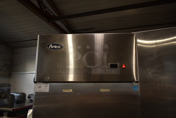 2016 Atosa MBF8004 Stainless Steel Commercial Single Door Reach In Cooler w/ Poly Coated Racks on Commercial Casters. 115 Volts, 1 Phase. Tested and Working! - Image 2 of 7