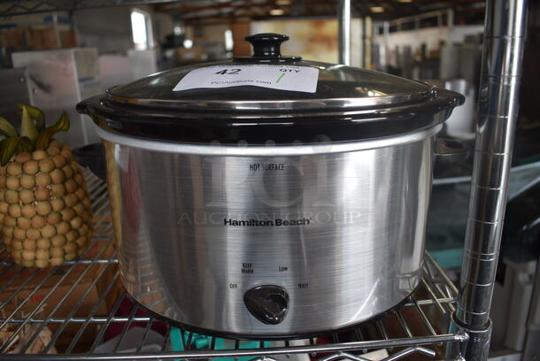 Hamilton Beach Model SC10 Chrome Finish Countertop Slow Cooker. 120 Volts, 1 Phase. 16x11x9. Tested and Working!
