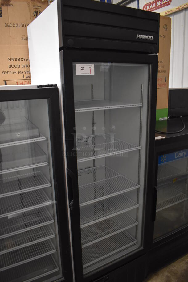 Habco SE18 Metal Commercial Single Door Reach In Cooler Merchandiser w/ Poly Coated Racks. 115 Volts, 1 Phase. 24x24x78. Tested and Working! - Image 1 of 4