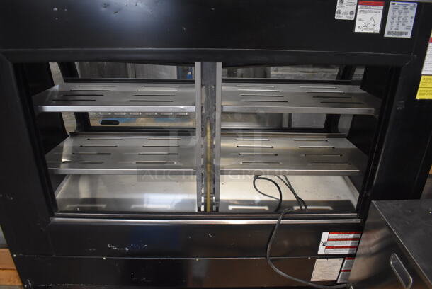 2011 Model Torrey TEM150N-ULH Commercial Floor Style Electric Powered Glass Front in Black With Stainless Steel Adjustable Shelves Deli Case Model. 127V. Tested And Powers On But Does Not Get Cold - Image 4 of 8