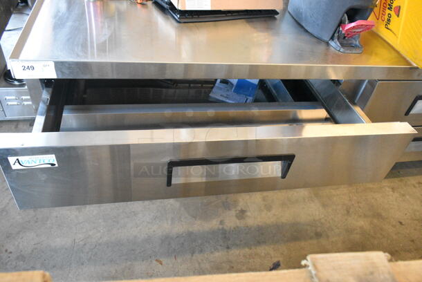 BRAND NEW SCRATCH AND DENT! 2023 Avantco 178CBE84HC Stainless Steel Commercial 4 Drawer Refrigerated Chef Base on Commercial Casters. 115 Volts, 1 Phase. Tested and Working! - Image 6 of 10