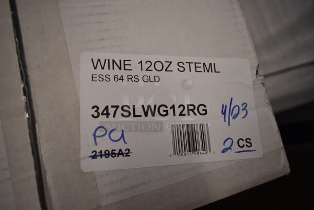2 BRAND NEW SCRATCH AND DENT! Visions 347SLWG12RG 12 oz. Heavy Weight Clear Plastic Stemless Wine Glass with Rose Gold / Copper Rim - 64/Case. 2 Times Your Bid! - Image 6 of 6