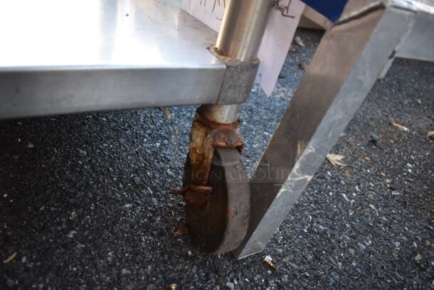 Stainless Steel Table w/ Commercial Can Opener Mount and Under Shelf on Commercial Casters. 60x24x36 - Image 5 of 5