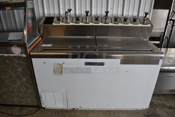Kelvinator Metal Commercial Chest Freezer w/ 12 Poly Drop Ins and Metal Lids. 54x30x44. Tested and Working!