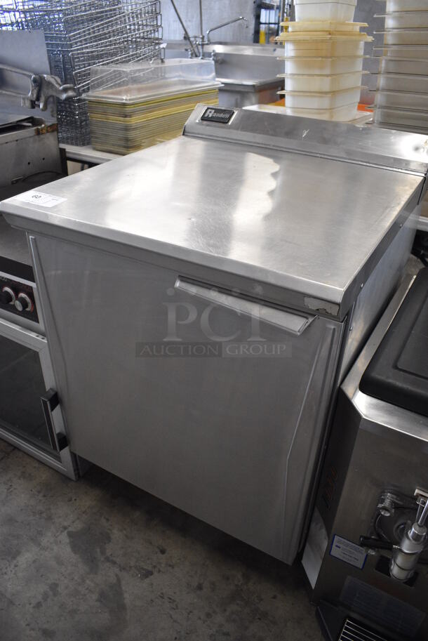 Randell Stainless Steel Commercial Single Door Work Top Cooler on Commercial Casters. 27x30x38.5. Tested and Powers On But Does Not Get Cold. - Image 2 of 4