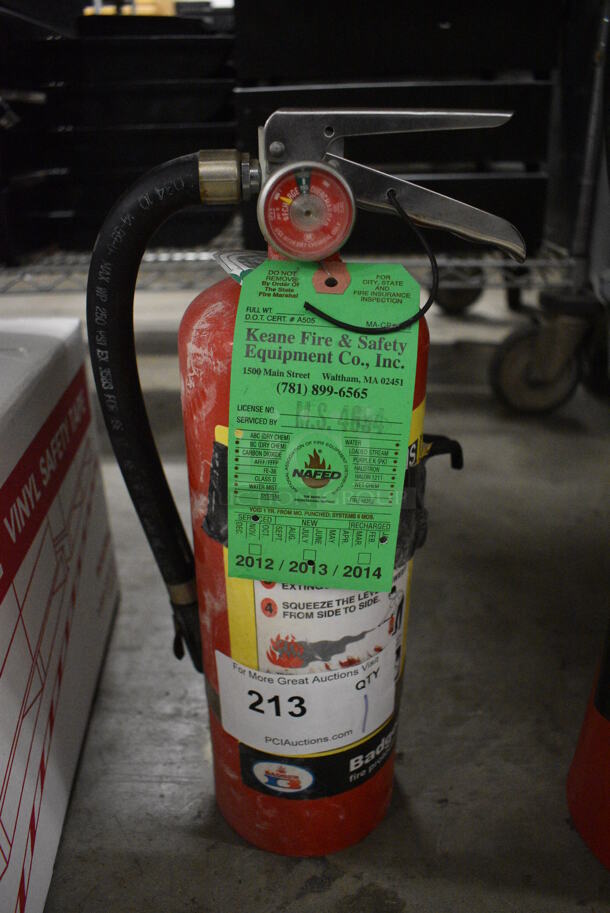 Badger Dry Chemical Fire Extinguisher. 5.5x4.5x15