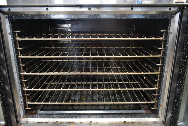 2 Vulcan ET88T Stainless Steel Commercial Electric Powered Full Size Convection Oven w/ View Through Doors, Metal Oven Racks and Thermostatic Controls on Commercial Casters. 480 Volts, 3 Phase. 2 Times Your Bid! - Image 7 of 8