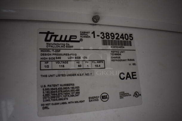 True T-23F Stainless Steel Commercial Single Door Reach In Freezer. 115 Volts, 1 Phase. 27x30x81. Tested and Does Not Power On - Image 6 of 7