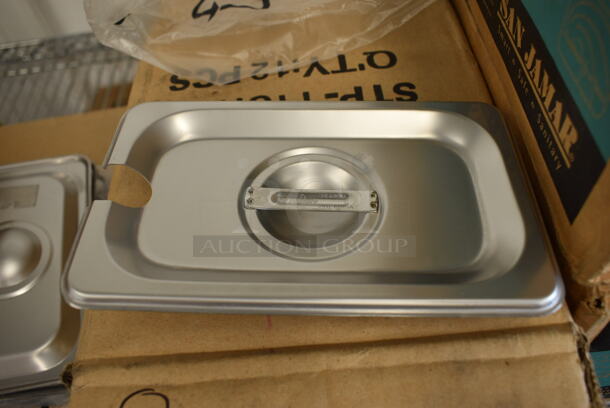 24 BRAND NEW IN BOX! Stainless Steel 1/9 Size Drop In Bin Lids. 24 Times Your Bid!