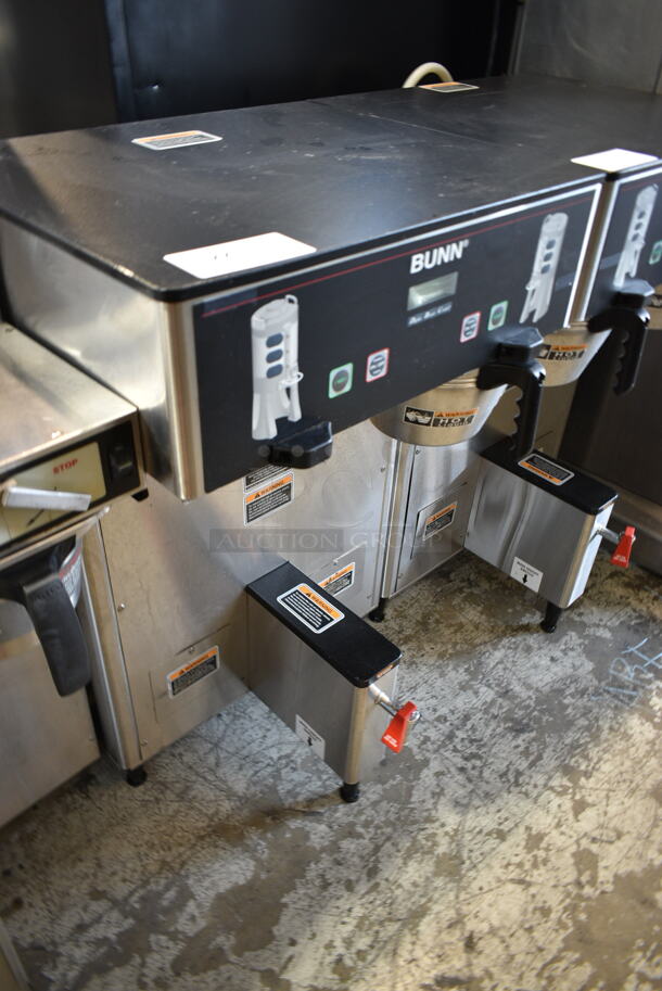 Bunn DUAL TF DBC Stainless Steel Commercial Countertop Double Coffee Machine w/ Hot Water Dispenser and 2 Metal Brew Baskets. 120/208-240 Volts, 1 Phase.  - Image 2 of 8