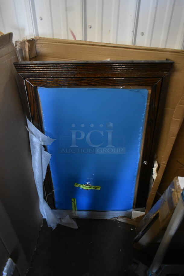 BRAND NEW SCRATCH AND DENT! Aarco Bronze Enclosed Locking Aluminum Indoor / Outdoor Bulletin Board with LED Lighting - Image 4 of 4