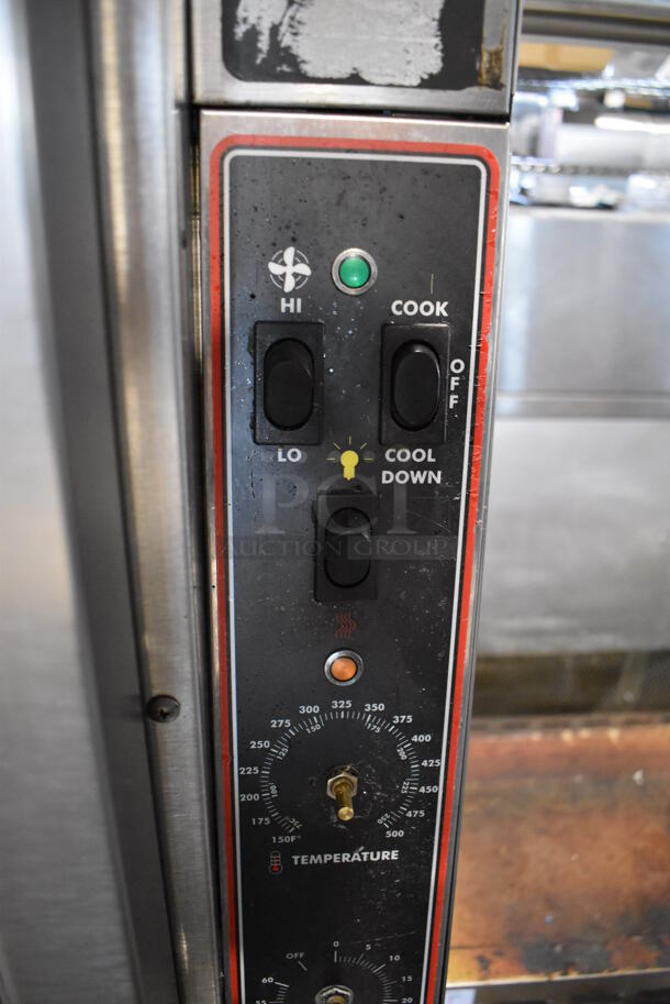 LATE MODEL! Garland Master 200 Stainless Steel Commercial Natural Gas Powered Full Size Convection Oven w/ View Through Doors, Gas Hose and Thermostatic Controls on Metal Legs. 38x44x59.5 - Image 3 of 8