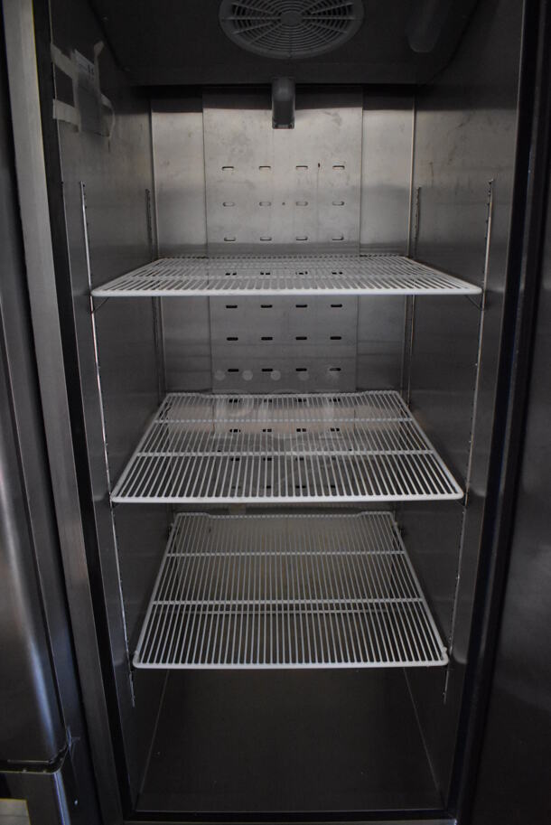 Atosa MBF8001GR Stainless Steel Commercial Single Door Reach In Freezer w/ Poly Coated Racks on Commercial Casters. 115 Volts, 1 Phase. 29x32x81.5. Tested and Working! - Image 4 of 5