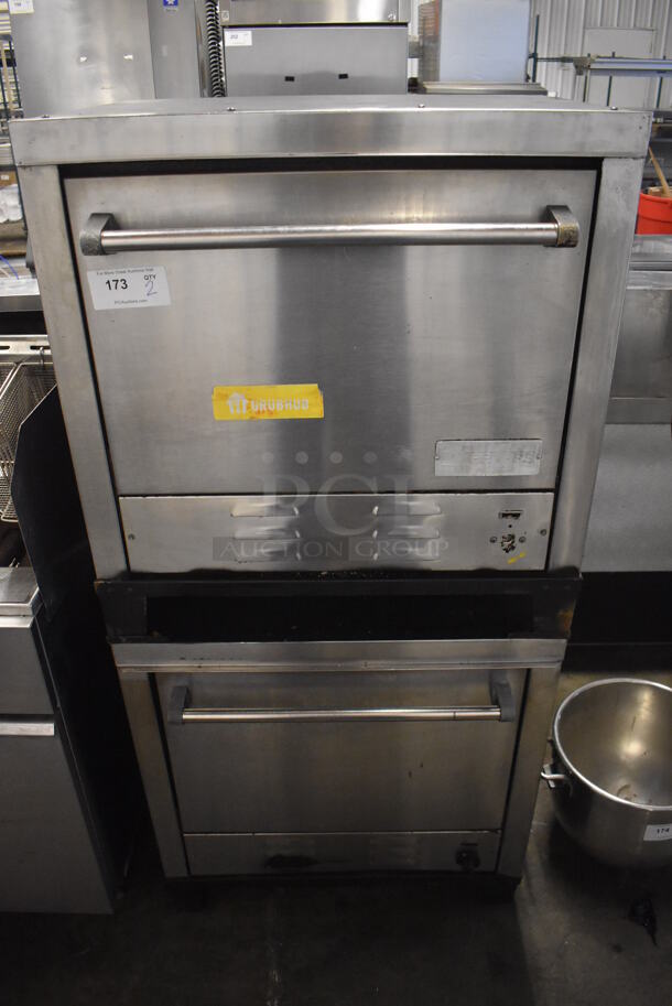 2 Peerless CE131D-3 Stainless Steel Electric Powered Commercial Ovens w/ Cooking Stones. 220 Volts, 3 Phase. 30x32x63. 2 Times Your Bid!