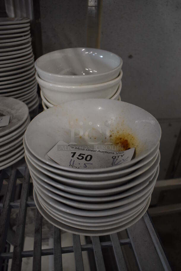 16 Various White Ceramic Bowls. Includes 6x6x2. 16 Times Your Bid! - Image 1 of 4