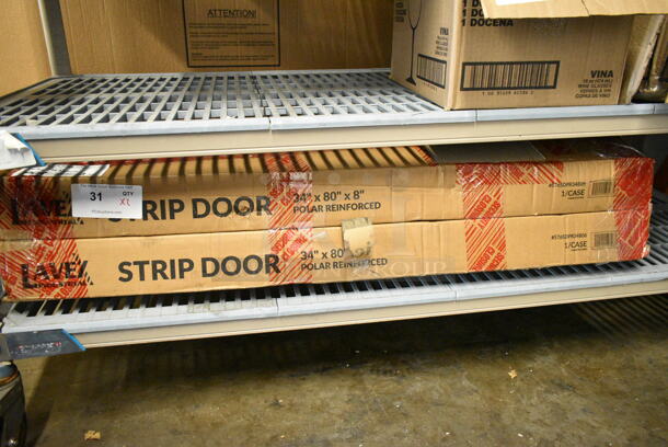 2 BRAND NEW SCRATCH AND DENT! Lavex 576SDPR34806 34" x 80" Polar Reinforced Freezer / Refrigerator Strip Door. 2 Times Your Bid!  - Image 2 of 3