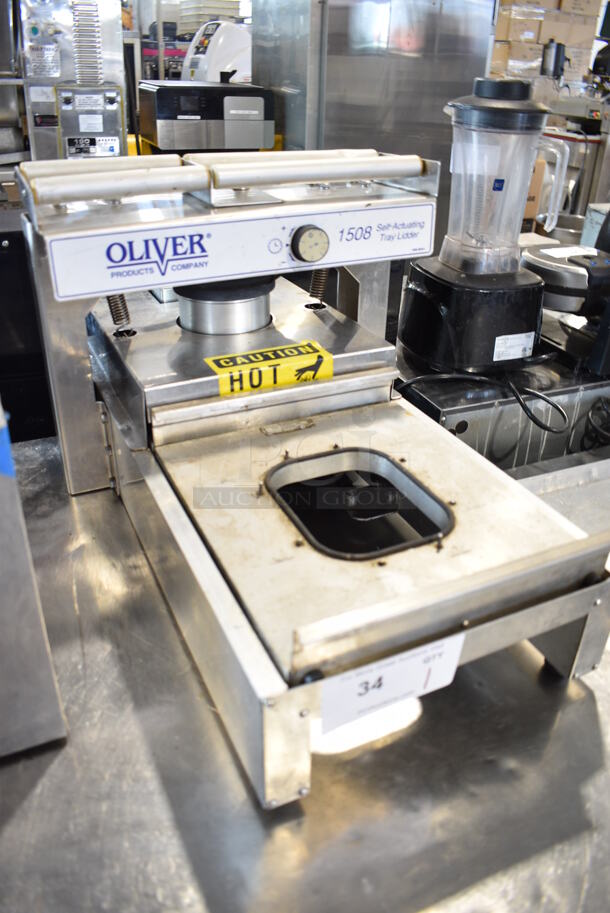Oliver Model 1508 Metal Commercial Countertop Self-Actuating Tray Lidder. 120 Volts, 1 Phase. 16x28x14. Tested and Working! - Image 5 of 6