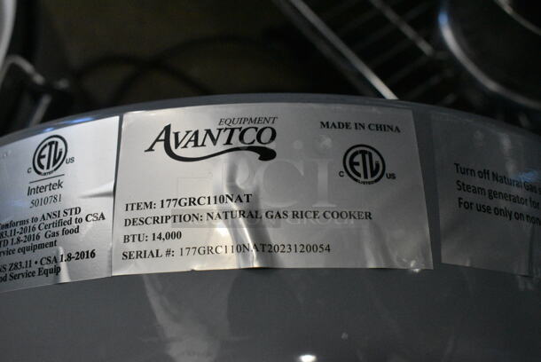 BRAND NEW SCRATCH AND DENT! Avantco 177GRC110NAT Natural Gas 110 Cup (55 Cup Raw) Gas Rice Cooker. 14,000 BTU - Image 6 of 9
