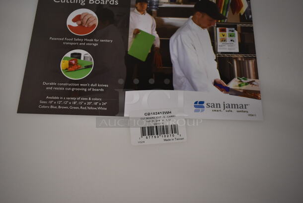 6 BRAND NEW SCRATCH AND DENT! San Jamar CB182412WH White Cutting Boards. 6 Times Your Bid! - Image 4 of 4