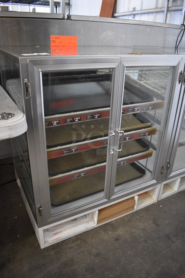 Glass Commercial Countertop Donut Display Case w/ Poly Coated Racks and Black Poly Trays. 31x25x36. - Image 2 of 4