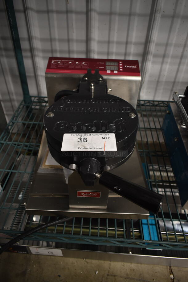 BRAND NEW SCRATCH AND DENT! Estella WBMX1A Stainless Steel Commercial Countertop Belgian Waffle Maker. 120 Volts, 1 Phase. Tested and Working! - Image 2 of 7
