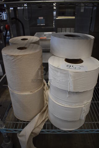ALL ONE MONEY! Lot of 4 Paper Towel Rolls and 9 Commercial Size Toilet Paper Rolls