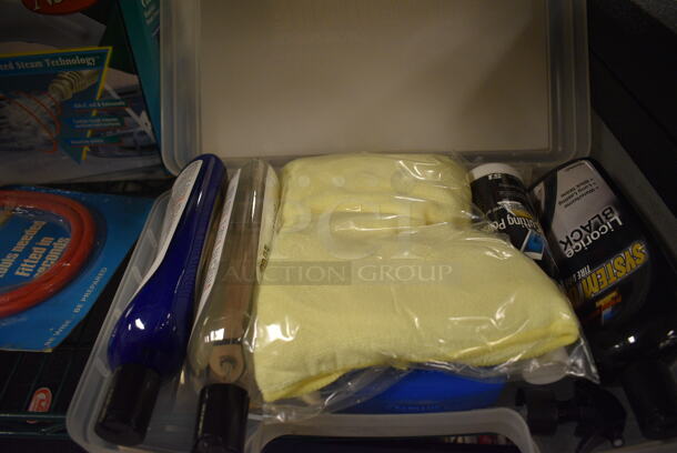 ALL ONE MONEY! Tier Lot of Various Items Including Bissell Hand Held Steam Cleaner, System One Car Care Products, Inter Compressor Portable Air Pump, Interdynamics Air Compressor Traveler, and Plier Kit - Image 5 of 8