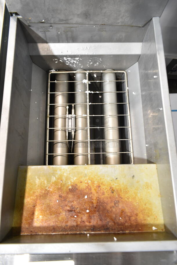 2023 Mainstreet 541FF40N Stainless Steel Commercial Floor Style Natural Gas Powered Deep Fat Fryer w/ 2 Metal Fry Baskets. 90,000 BTU.  - Image 3 of 6