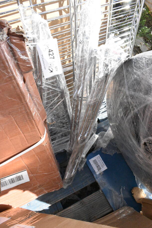 3 BRAND NEW SCRATCH AND DENT! Wire Shelf Pieces. 3 Times Your Bid!  - Image 6 of 9